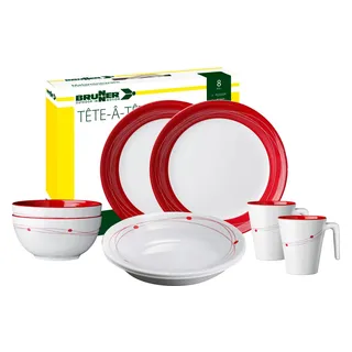 BRUNNER 0830143N.C8A Campinggeschirr Set für 2 Personen, Tête-À-Tête Cosmic, 8-teilig