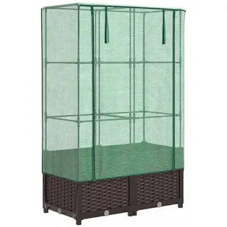 vidaXL Hochbeet mit Gewächshaus-Aufsatz 80 x 40 x 138 cm Braun