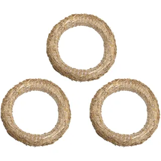 DekoPrinz® Strohkränze, 3 Stück | ø 30 cm Durchmesser | 5 cm Stärke | Strohrömer, Türkranz, Deko-Kranz, Kranz-Rohling, Strohring