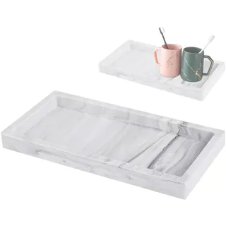 CHEVVY Marmor Tablett Rechteckig 30 x 13CM Silicone Badezimmertablett