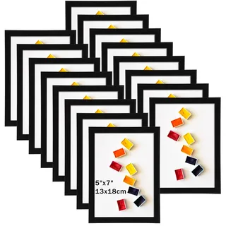 Ditwis 16 Stück Bilderrahmen 13x18 Schwarz, Fotorahmen für 15x10 cm Fotos und Bilder, Wand- und Tischaufstellung, Modern Rahmen für Wohn-, Schlaf- und Büroräume