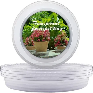 LIKOSO Blumentopf Untersetzer 21cm, Blumenuntersetzer, Klare Kunststoff Tropfschalen Untersetzer für Pflanzkübel für Indoor Outdoor Pflanzen 10er-Set
