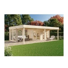 Carlsson Holz-Gartenhaus Panama-40 Flachdach Unbehandelt 765 cm x 516 cm