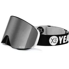 YEAZ Snowboardbrille »Magnet-Ski-Snowboardbrille silber verspiegelt/silber APEX«, silberfarben