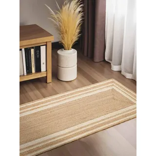 HANSE HOME Looma Juteteppich 70 x 200 cm Beige/Gold/Weiß