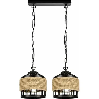 KOLOSEUM 2 Hängelampe Schwarz Rustikal Boho Höhenverstellbar E27 60W