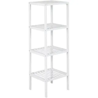 Testrut Bambusregal Standregal 4 Ablagen Weiß