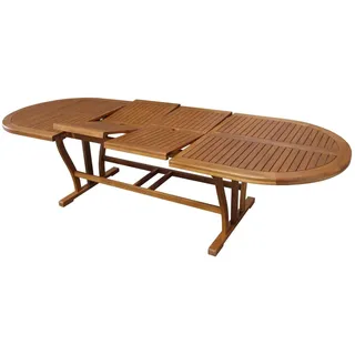 OVALER AUSZIEHTISCH 200/300X110 CM AUS MASSIVEM AKAZIENHOLZ