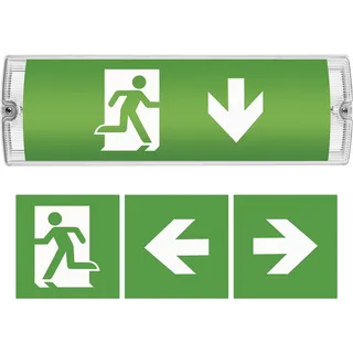 EMOS LED-Notbeleuchtung, Notausganglicht bis zu 3h Notfall-Modus, Fluchtwegleuchte mit Manuell-Prüftaste, inkl. Akkus, Notleuchte für Wandmontage, Dauerleuchte, Notausgangsschild, Weiß