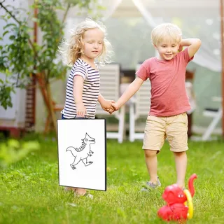 Klein hangendes Whiteboard 40 x 30 cm - Tragbares trocken abwischbares Board mit Griff - Magnetische Oberfläche - Aluminium schwarzes Rahmen - Mini Notizboard für Zuhause, Küche, Büro, Schule