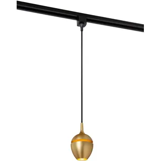 Lucide TRACK PRESTON Pendelleuchte - 1-Phasen Stromschiene/Schienensystem - 1xGU10 - Mattgold/Messing (Verlängerung)