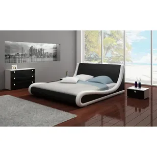 Wasserbett Design Polster Bett Betten Lederbett Polsterbett Wasser Neu Niklas - Schwarz