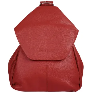 Cityrucksack BRUNO BANANI "BRUNO BANANI Damen echt Leder", Damen, Gr. B/H/T: 20cm x 27cm x 12cm, onesize, rot, Leder, Rindsleder, leicht glänzend, unifarben, Rucksäcke Cityrucksack, echt Leder