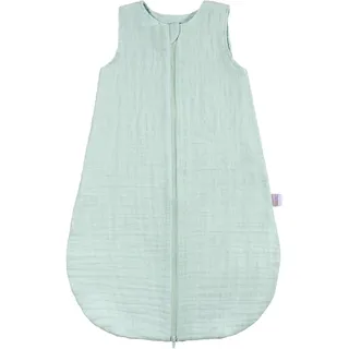 MAKIAN Baby Sommerschlafsack Musselin – Leichter Schlafsack aus 100% Baumwolle – ärmellos, atmungsaktiv, TOG 1.0 – ÖkoTex Standard 100 – Frühling & Sommer - Mint - 110