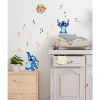 KOMAR Wandtattoo "Stitch Music - Größe 50 x 70 cm" selbstklebend, Wandsticker, Kinderzimmer, bunt