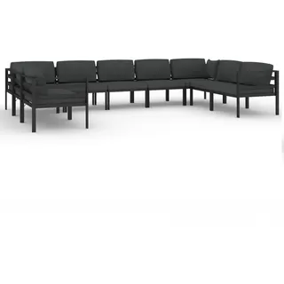 vidaXL 9-tlg. Garten-Lounge-Set mit Kissen Aluminium Anthrazit - Grau