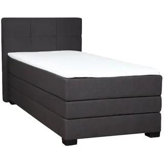 aea -Boxspring Bett Hotel Betten 90x200cm Komplett Bettkasten inkls. Topper Matratze - Schwarz