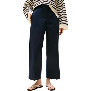 Tommy Hilfiger Damen Chino Cotton Ankle Wide Leg, Blau (Dark Night Navy), 36