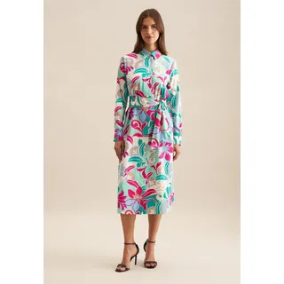 seidensticker Sommerkleid »Schwarze Rose« Langarm Kragen Floral, blau