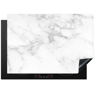 MuchoWow Herdabdeckplatte Marmor - Grau - Weiß - Strukturierter Marmor 75x52 cm , Kunststoff , Rechteckig , 75x52x0.2 cm , Made in Europe , Küchen, Küchenelektrogeräte, Herde, Herdabdeckplatten
