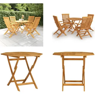 vidaXL 5 tlg. Garten Essgruppe Massivholz Teak - Garten Essgruppe - Garten Essgruppen - Gartenmöbel Set - Gartenmöbel - Braun