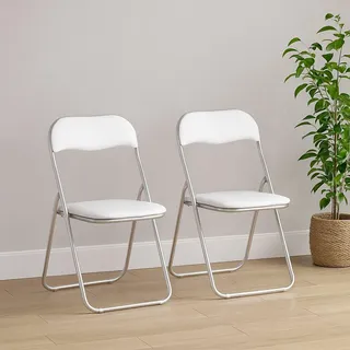 Dmora Klappstuhl Marbella Weiß 2 Stühle Gepolstert