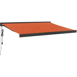 vidaXL Markise Einziehbar Orange und Braun 3x2,5 m Stoff und Aluminium - Orange, Braun, Schwarz