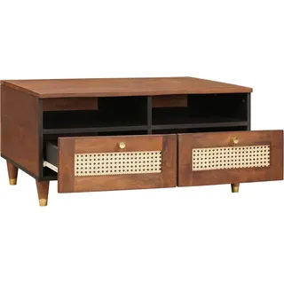 vidaXL Couchtisch mit Schubladen 80 x 54 x 40 cm Massivholz Mango - Braun