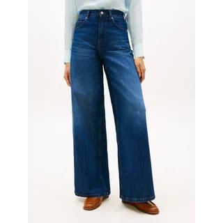 Weite Jeans TOMMY HILFIGER "DNM NEW DOREEN 70'S WIDE LEG HW", Damen, Gr. 28, Länge 32, new doreen, Denim/Jeans, Obermaterial: 100% Baumwolle, unifarben, lässig geschnitten lang, Jeans Weite Jeans, Baumwolle, lässig geschnitten, wide fit, high waist