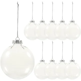 10 Stück Weihnachtskugeln Zum Befüllen - Klar Weihnachtskugeln Befüllbar DIY Christbaumkugeln Aus Plastik Zur Dekoration Acrylkugeln zum Befüllen Durchsichtige Christbaumkugeln