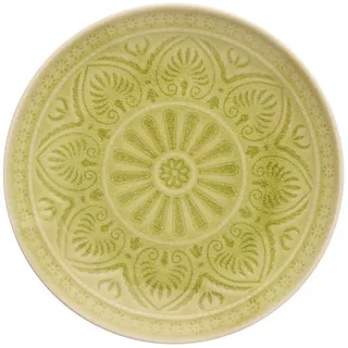 Butlers Speiseteller Sumatra Teller aus Steinzeug Hellgrün Dinnerteller Essteller , Keramik , 25x3x25 cm , Geschirr, Teller, Speiseteller