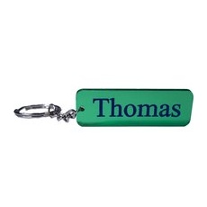 Schlüsselanhänger mit Name Wunschname personalisiert individuell farbig Gravur Grün