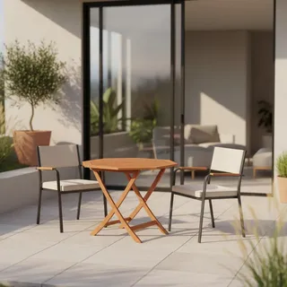 Merxx Gartenklapptisch Ø 110 x 74 cm Beige
