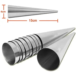 rukauf Große 20 Schillerlocken Formen 15 x 4 cm Sahnerollen Trubotschki Backform Hörnchen