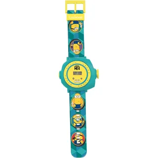 Lexibook, Ich - Einfach Unverbesserlich, Minions, Verstellbare Projektionsuhr mit digitalem Bildschirm, 20 Bilder von Minions, für Kinder, blau/gelb, DMW050DESLXB