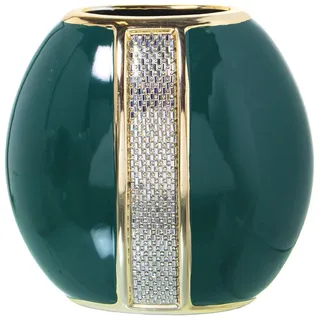 Alexandra House Living Vase, Grün, Silber, Keramik, 21 x 11 x 20 cm