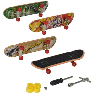 Simba Finger Skateboard 4er Set, Fingerspielzeug, Bedruckt, 9cm, ab 5 Jahren