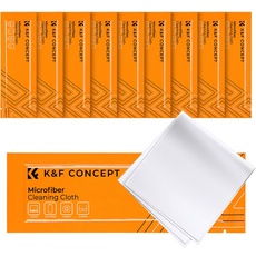 K&F Concept 10 Stück Mikrofaser Reinigungstuch,Reinigungstücher Set für Kamera,Objektiv,Filter,Brille,Display,Smartphones,Tablet, 15 * 15cm Einzel vakuumverpackung