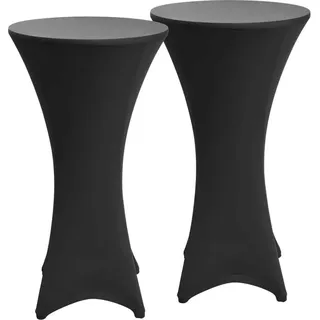Beautissu Stella Stehtischhusse ø 60cm Schwarz 2tlg