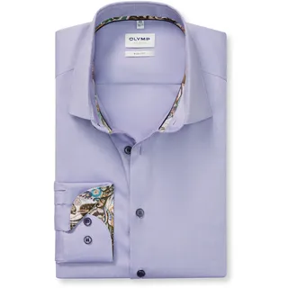 OLYMP Businesshemd »Level 5«, Manschetteninnenseite gemustert, body fit, New York-Kentkragen, lila