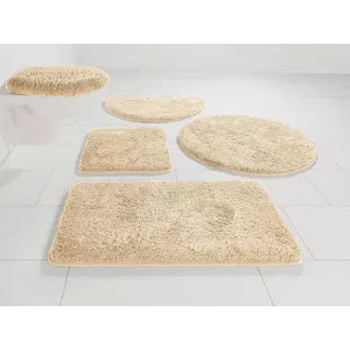 Badematte BRUNO BANANI "Lana Standard, Badvorleger, Badezimmer Teppich" Gr. 14, beige (cashmere), H:25mm, Polyacryl, Badematten, Badematte, Badteppich, Badematten, unifarben, auch als 3 teiliges Set & rund