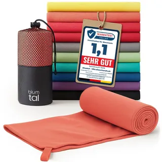 Blumtal Mikrofaser Handtuch leicht & extra saugstark - schnelltrocknende Microfaser Handtücher - optimal als Fitness Handtuch/Strandtuch Mikrofaser/Gym Towel - Reisehandtuch kompakt - Coral - Rot