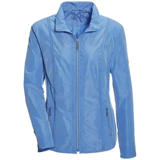 Blouson GOLDNER "Kurzgröße Sportive Übergangsjacke mit Stehkragen", Damen, Gr. 22, blau (jeansblau), Obermaterial: 100% Polyester PES., normal, Sonstiges, Jacken Blouson, Ohne