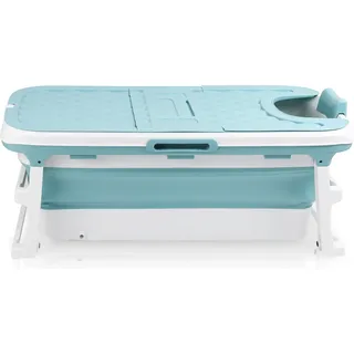 Jopassy Mobile 145cm Faltbare Badewanne Erwachsene Spa Sauna Beweglich Bathtub mit Abdeckung Blau - Blau