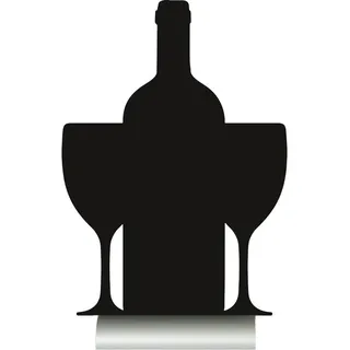Securit Silhouette Wein Tisch Kreidetafel - Schwarz