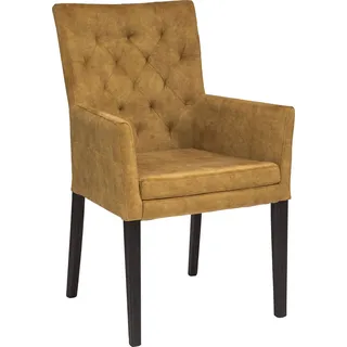 "Colorado", gelb (gelbgold, wenge), B:60cm H:94,5cm T:60cm, Polyester, Stühle, Beine aus massiver Buche, wengefarben lackiert