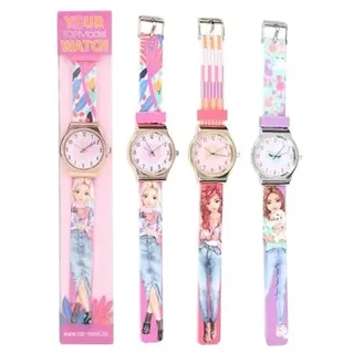 Depesche TOPModel Silikon Armbanduhr für Mädchen, Modische Kinderuhr mit Buntem Armband