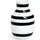 Vase H12.5 cm Omaggio Originaldesign mit handgemalte Streifen, schwarz