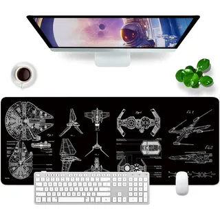 VYEUIAO Schwarz Mauspad Gaming Schreibtischunterlage 800x300mm XL Mousepad Design Groß Mauspad, Computer PC Professionelle Gamer Mousepad,Tastatur Pad