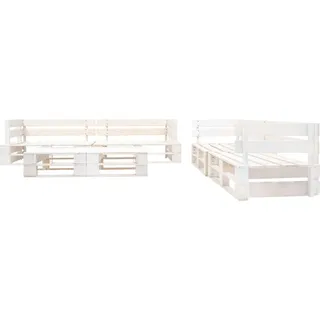 vidaXL 6-tlg. Paletten-Lounge-Set Holz Weiß - Weiß